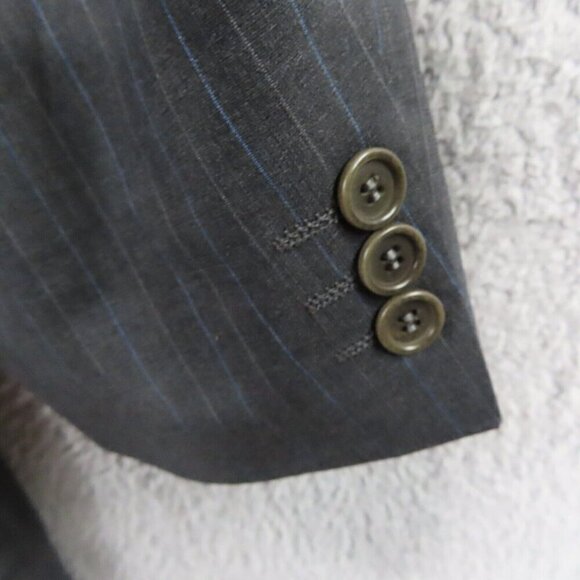 Coppley Ermenegildo Zegna Cloth Custom Blazer Jacket Sports Coat 46L Gray Stripe - Picture 4 of 14